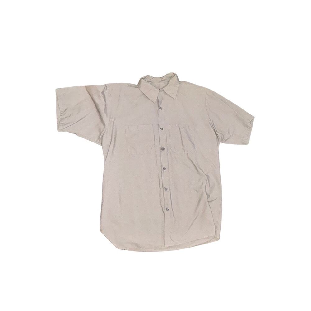 Red Kap Short Sleeve Shirt Size Large 2 pocket uniform utility Workwear Casual